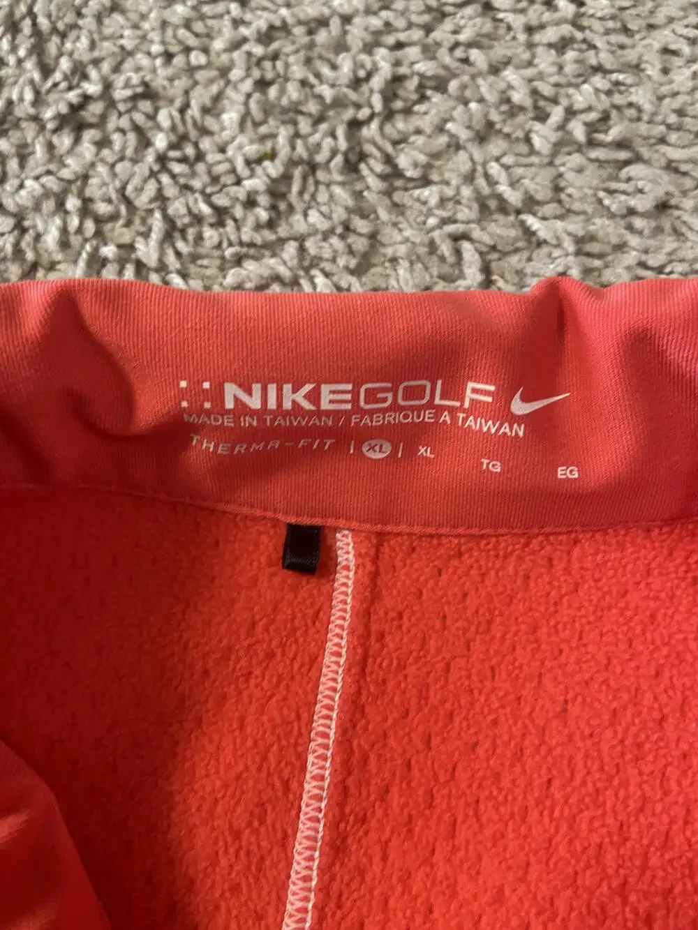 Nike Golf Jacket Womens XL Orange Therma-FIT Full Zip Fleece Lined Golf Outdoor